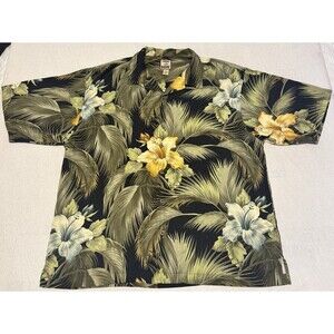 Tommy Bahama Rum Shirt Men’s XL Floral 100% Silk Hawaiian Vacation Vintage Y2K